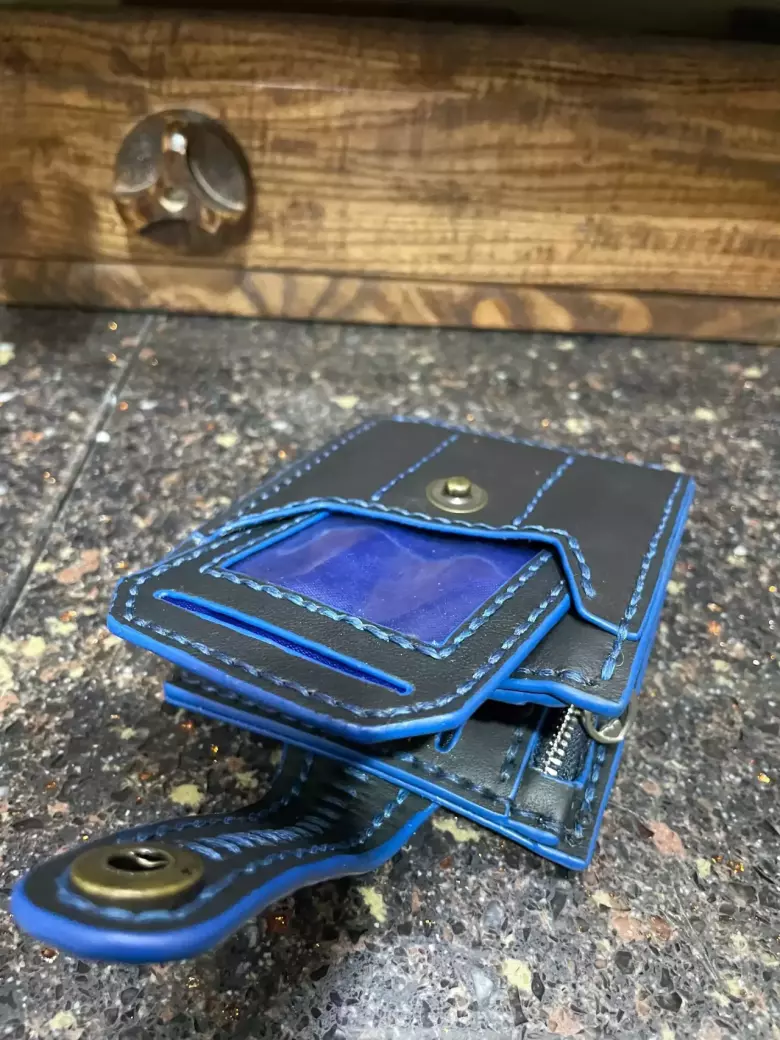 Кожанное портмоне, ручная работа.