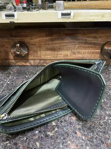 Кожанное портмоне, ручная работа.