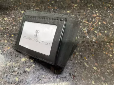 Кожанный мини кошелек, ручная работа.