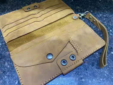 Кожанный лонгер, ручная работа.