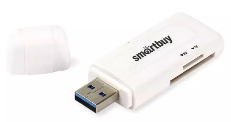 Картридер 705 Smartbuy, USB 3.0 SD/microSD, белый