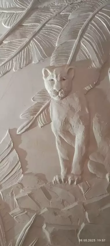 3д, скульптура на стене! Барельеф,роспись!