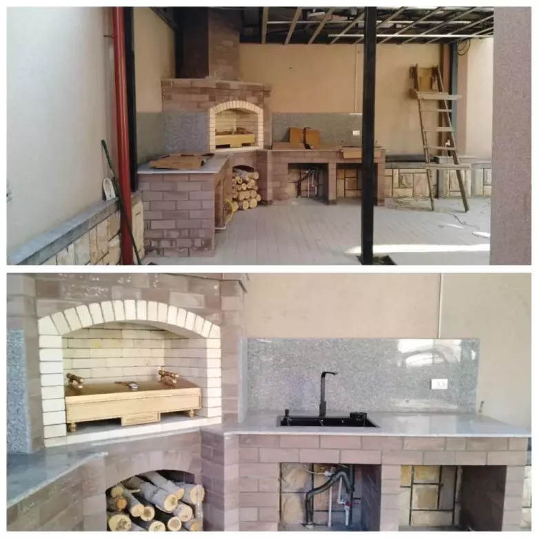 летняя кухня камины печи