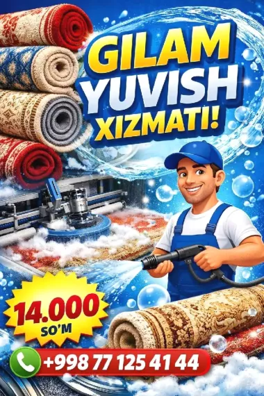 Gilam yuvish Mebel yuvish parda yuvish xizmati Toshkent shaxar buylab