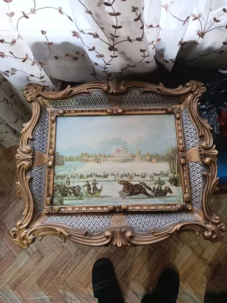 Картины в рамках совпласт СССР, 3 шт., декор/под свои работ