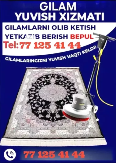 Gilam yuvish Mebel yuvish parda yuvish xizmati Toshkent shaxar buylab