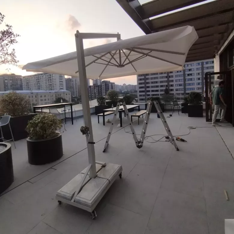 Yon tirgakli soyabon zontik Зонт с боковой опорой зонтик маркиза тент