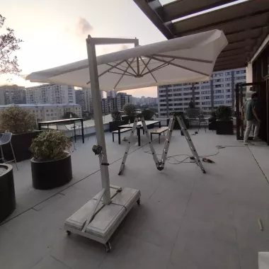 Yon tirgakli soyabon zontik Зонт с боковой опорой зонтик маркиза тент