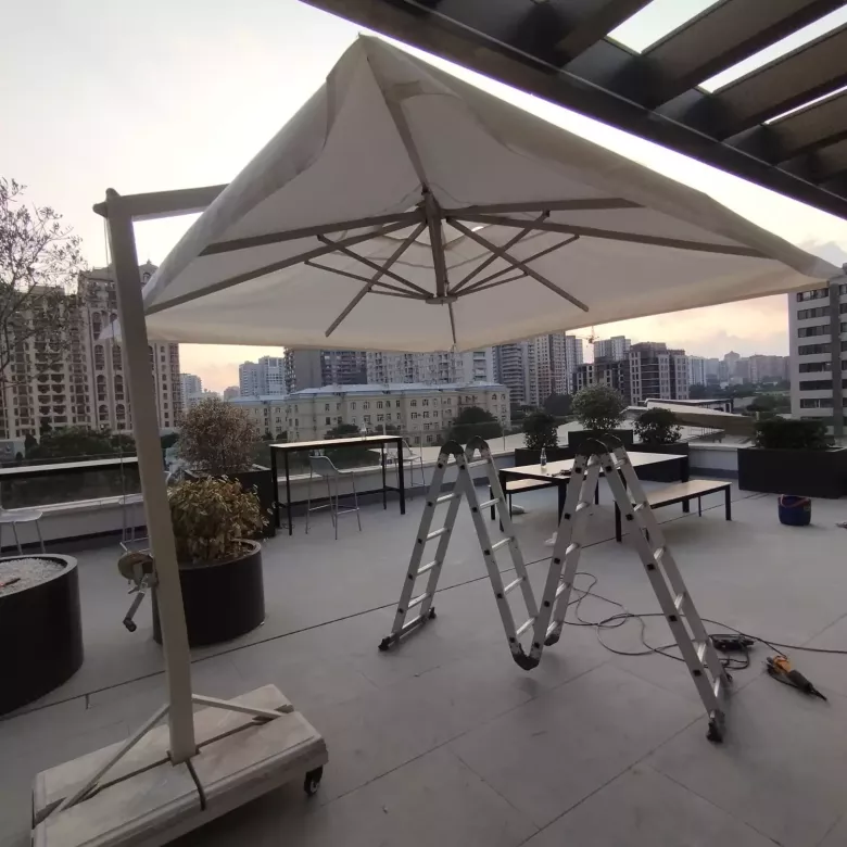 Yon tirgakli soyabon zontik Зонт с боковой опорой зонтик маркиза тент