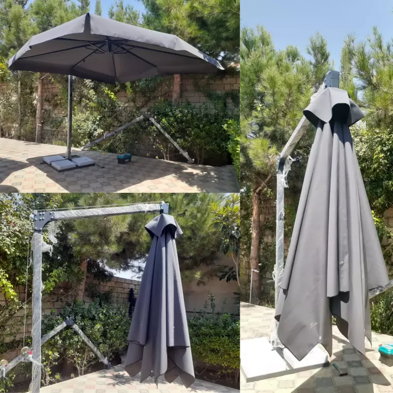 Yon tirgakli soyabon zontik Зонт с боковой опорой зонтик маркиза тент