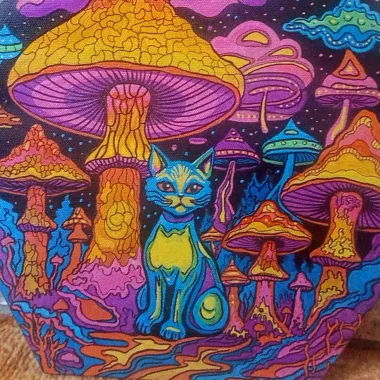 картины триптих, в детскую, в спальню, грибы, коты