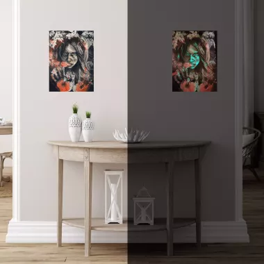 Светящаяся картина: " Защити меня от лукавого."