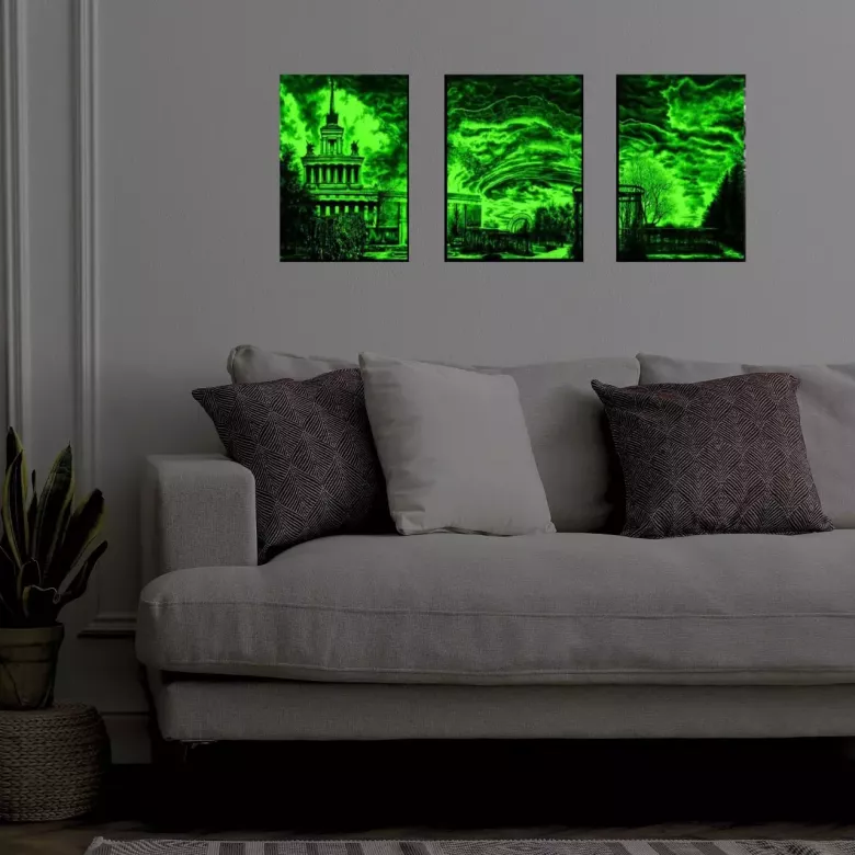 светящаяся в темноте интерьерная модульная картина