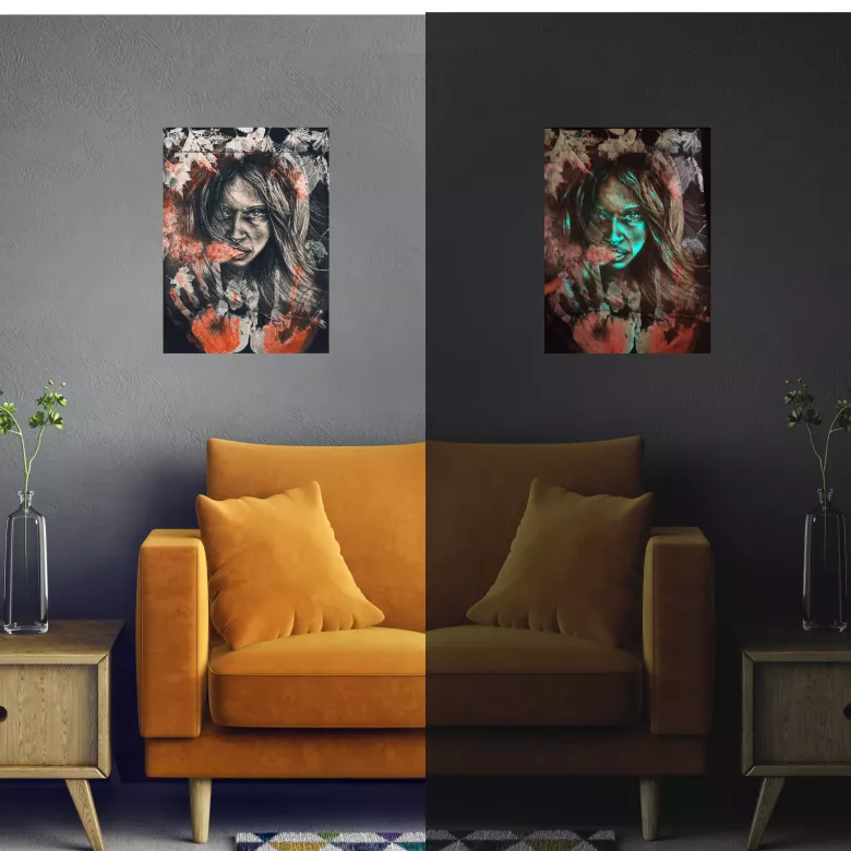 Светящаяся картина: " Защити меня от лукавого."