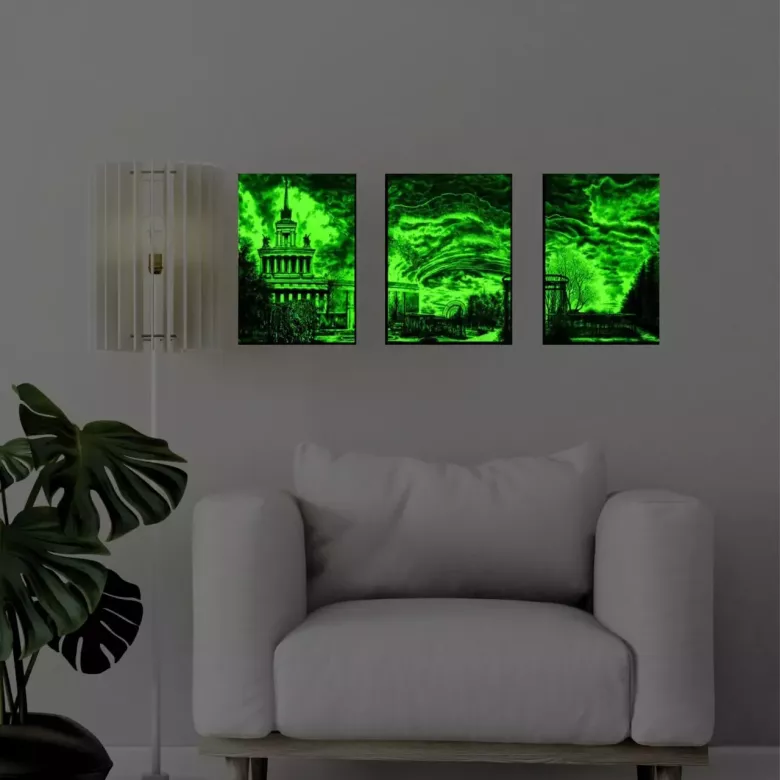 светящаяся в темноте интерьерная модульная картина
