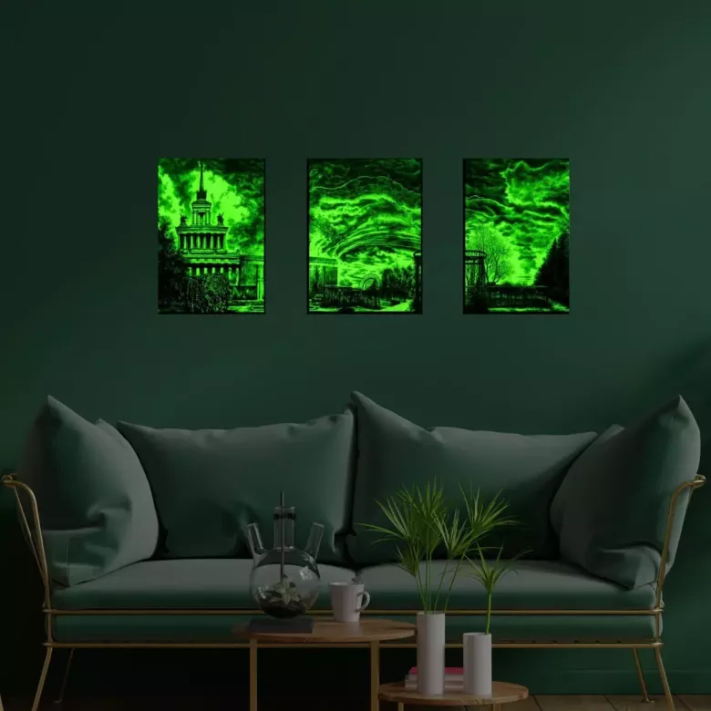 светящаяся в темноте интерьерная модульная картина