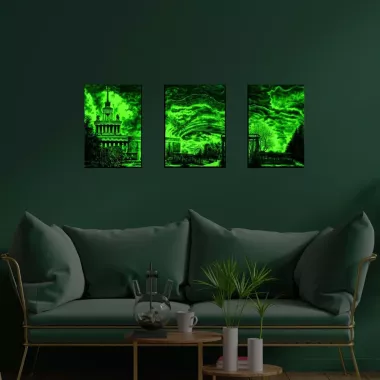 светящаяся в темноте интерьерная модульная картина