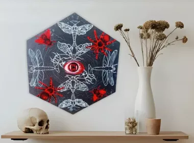 Светящаяся авторская картина "Паутина незримого."