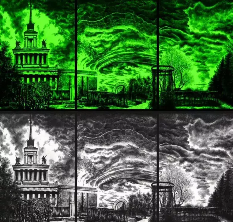 светящаяся в темноте интерьерная модульная картина