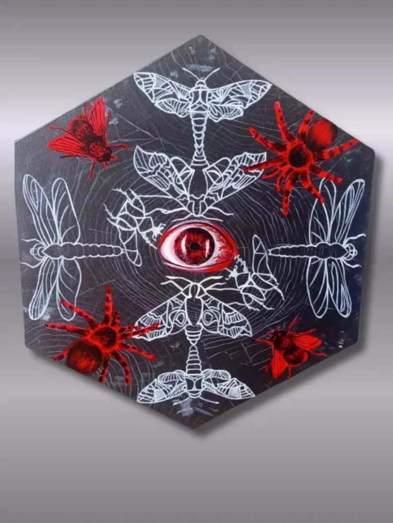 Светящаяся авторская картина "Паутина незримого."