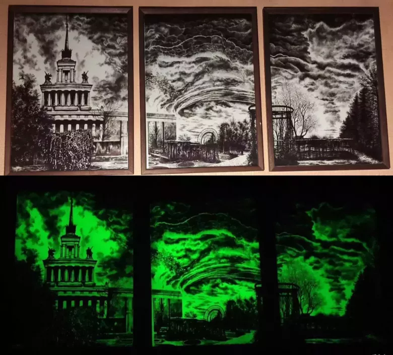 светящаяся в темноте интерьерная модульная картина