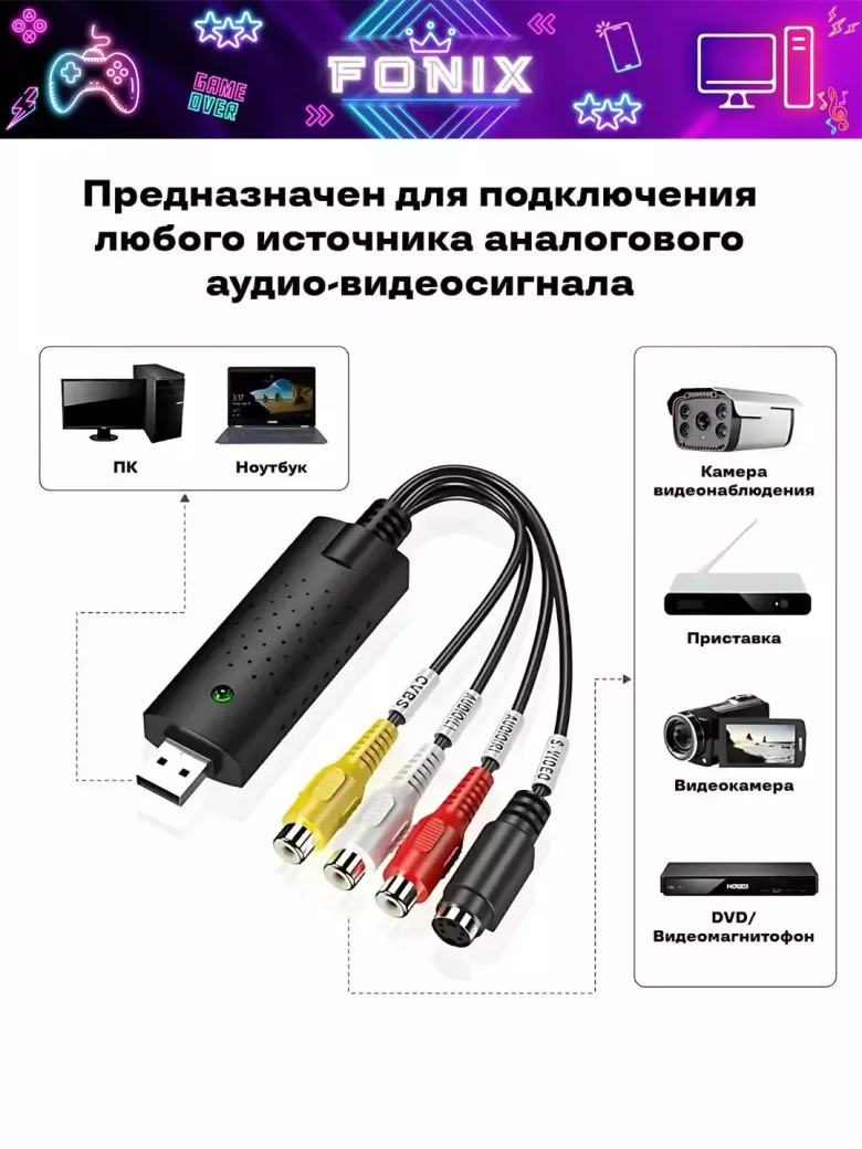 USB устройство видеозахвата EasyCAP USB 2.0 легко оцифруй видео с AV на компьютер — 3/5