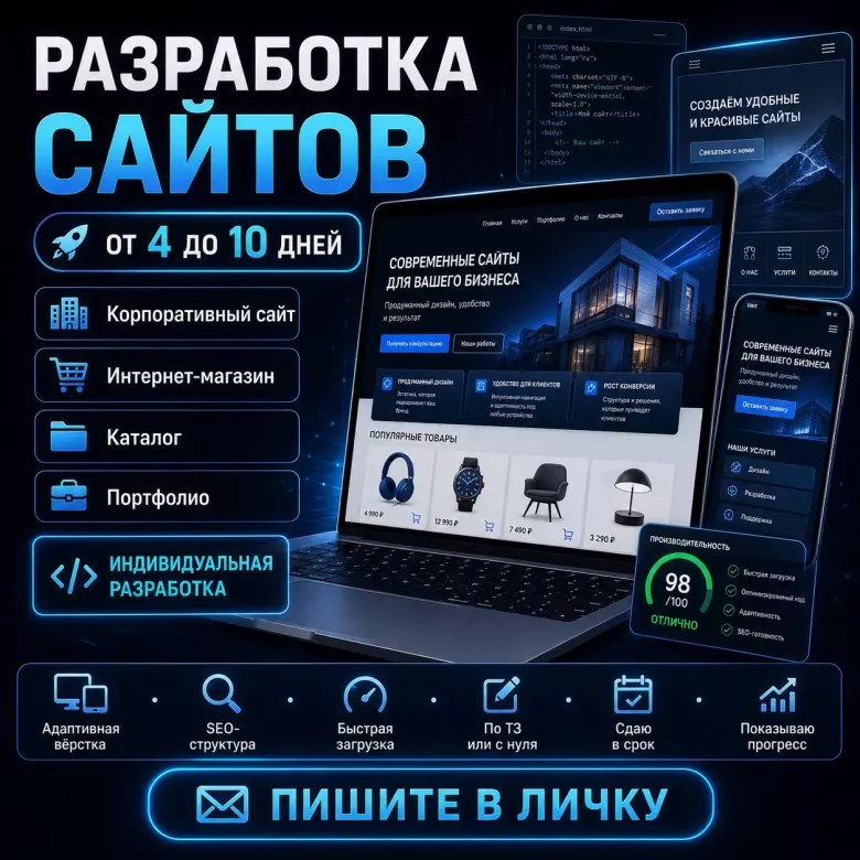 Разработка сайтов — от 4 до 10 дней — 1/1