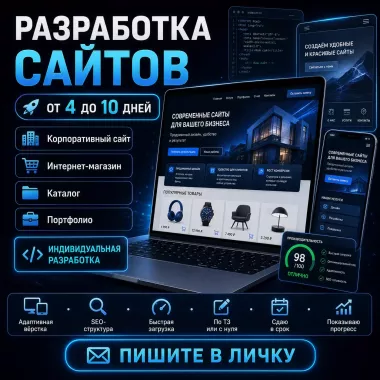 Разработка сайтов — от 4 до 10 дней