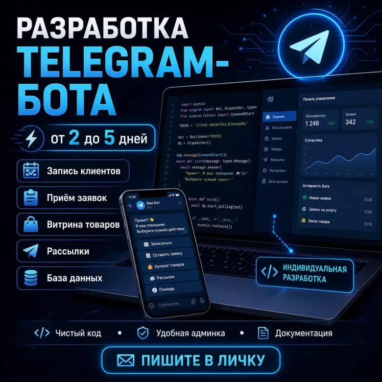 Разработка Telegram-бота — от 2 до 5 дней — 1/1