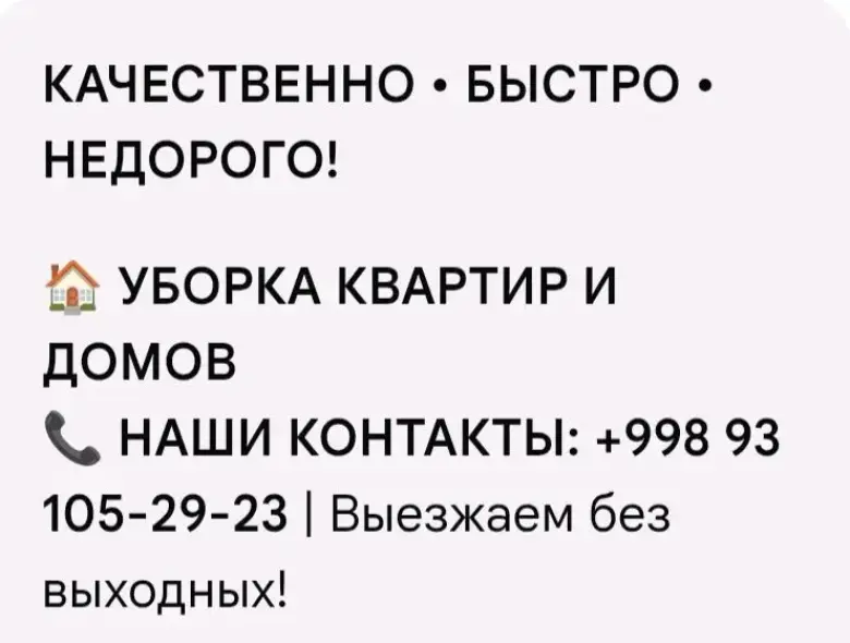 Уборка квартир,домов — 1/1