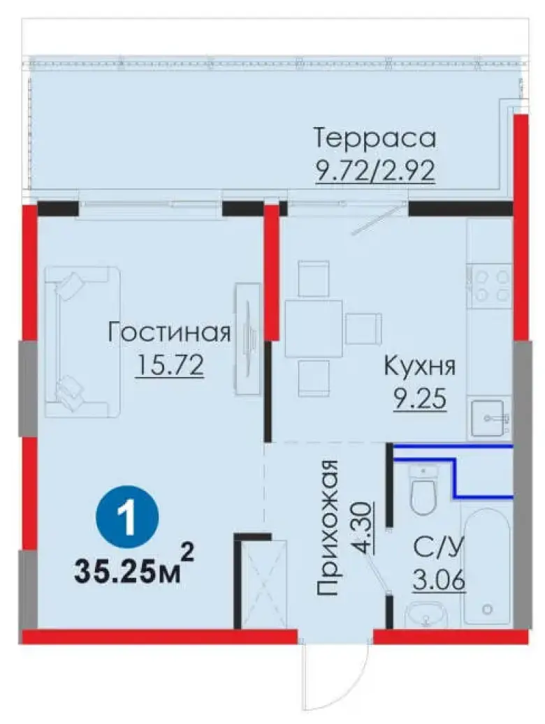 УНИКАЛЬНАЯ 1 комнатная, Мирабадский район, Ключи сразу! — 8/8