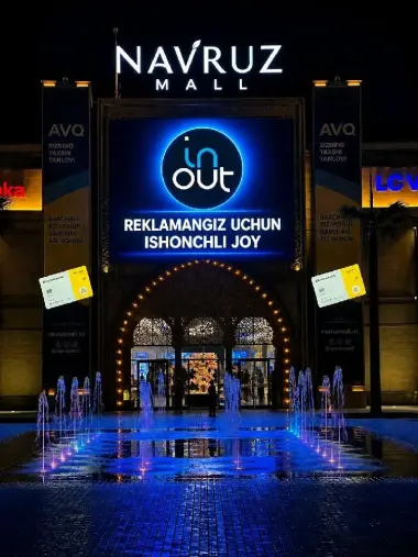 LED Ekran Reklama | O'zbekiston bo'ylab reklama joylashtirish | IN OUT Marketing