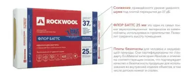 ФЛОР БАТТС тепло-звукоизоляционные плиты из натуральной каменной ваты