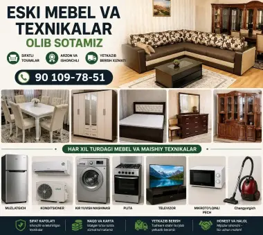 Eski mebel va texnikalar sotib olamiz qimmat narxlarda