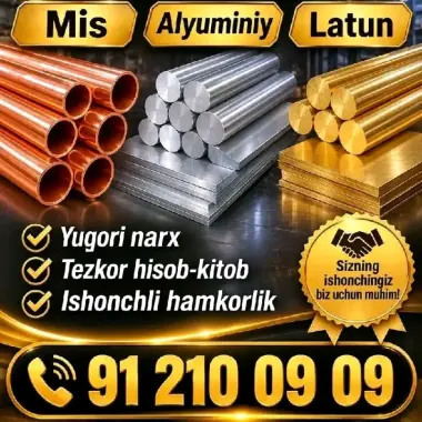 Rangli metallar qabul qilamiz Toshkent